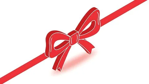Red bow on ribbon Stock Illustration