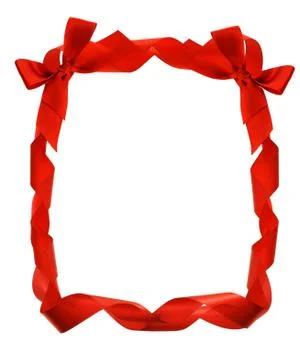 Red bow ribbons border Stock Illustration