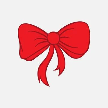 Red bow with ribbons Stock Illustration