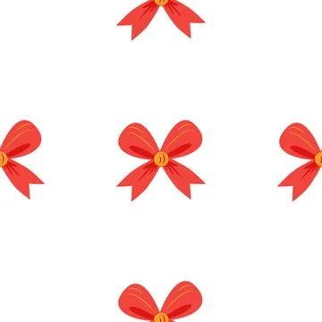 Red bow seamless pattern. Gift wrapping, holiday Stock Illustration