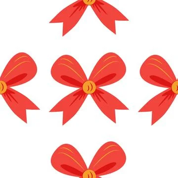 Red bow seamless pattern. Gift wrapping, holiday Stock Illustration