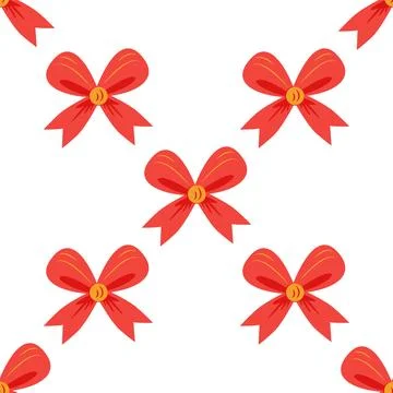 Red bow seamless pattern. Gift wrapping, holiday Stock Illustration