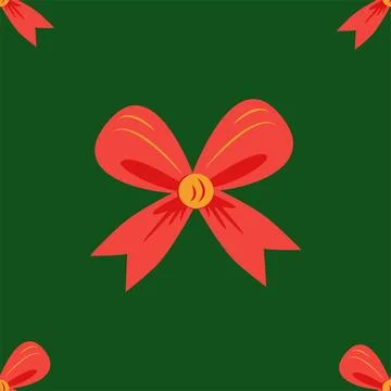 Red bow seamless pattern. Gift wrapping, holiday Stock Illustration