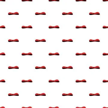 Red bow seamless repeating pattern on white background Stock Illustration