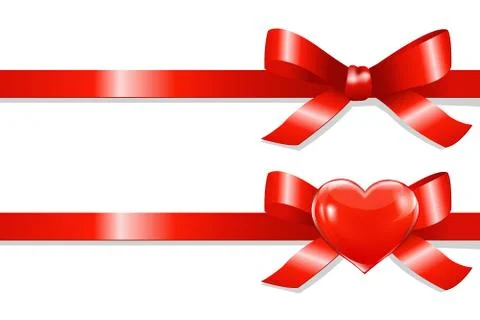 Red bow set Stock Illustration