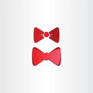 Red bow tie vector symbol design elements Illustrazione stock