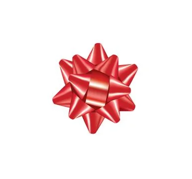 Red bow top view Stock Illustration