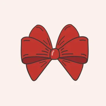 Red bow. Vector flat illustration. Holiday Gift Design Stock Illustration