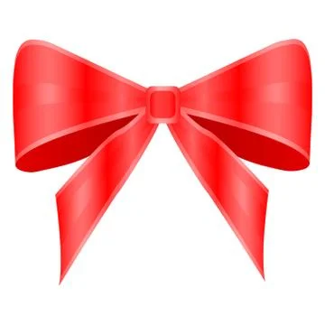 Red bow on white background Stock Illustration