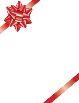 Red bow on white background Stock Illustration