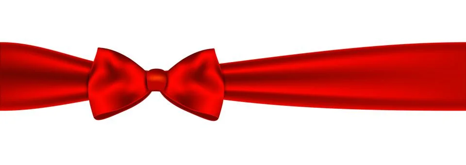 Red bow on white background. Stock Illustration
