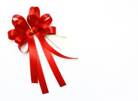 Red bow on white background Stock Photos