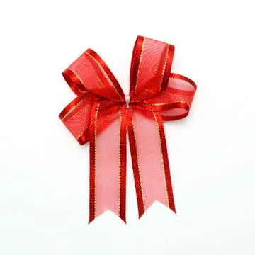 Red bow on white background Stock Photos