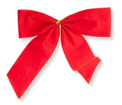 Red bow on the white background Stock Photos