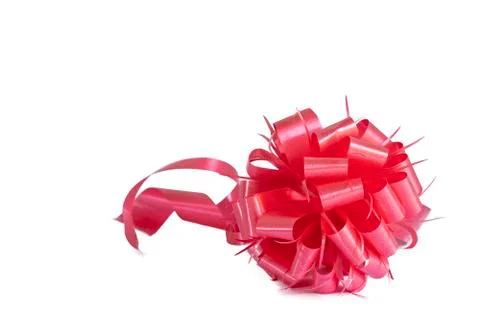 A red bow on a white background Stock Photos