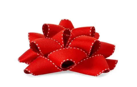 Red bow on white background Stock Photos