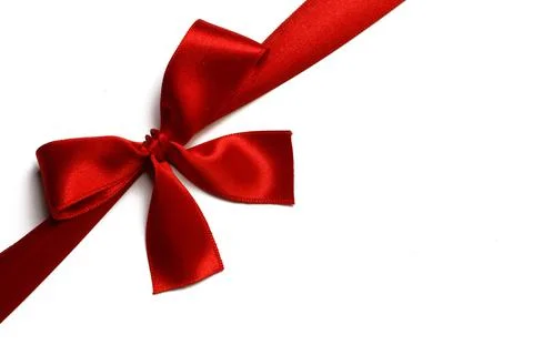 Red bow on white background Stock Photos