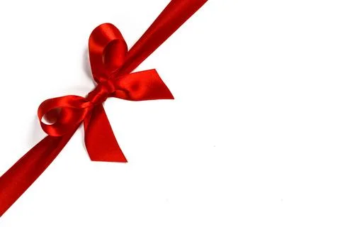 Red bow on white background Stock Photos