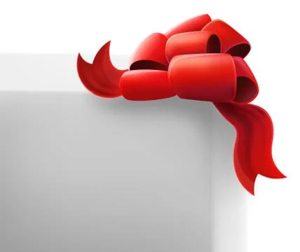 Red Bow on a White Box. Isolated Object Stock Illustration