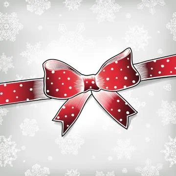 Red bow on xmas background Stockillustratie