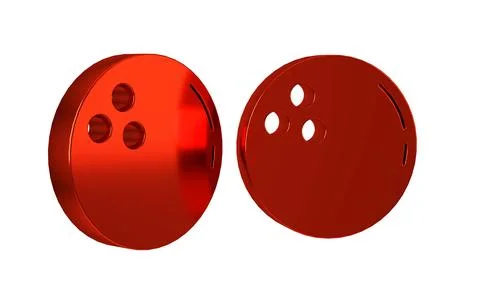 Red Bowling ball icon isolated on transparent background. Sport equipment. Stock Illustration