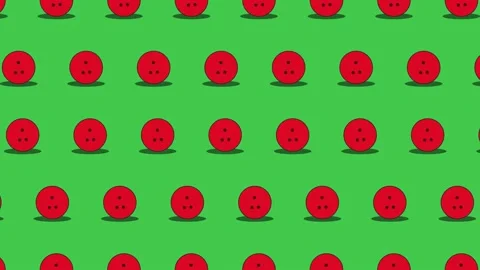 Red Bowling balls seamless loop pattern on a green background Stock Footage 174303965