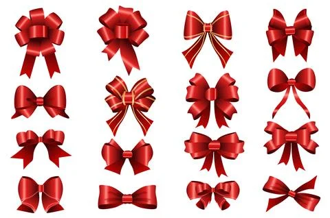 Red Bows Stock Illustration