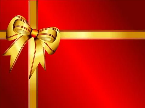 Red box bow Stock Illustration