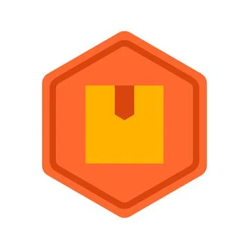 Red Box Delivery Hexagonal Icon Illustrazione stock