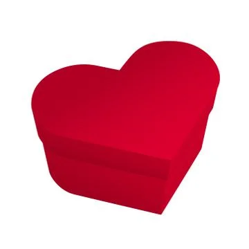 Red box in heart shape isolated on white background Stock Illustration