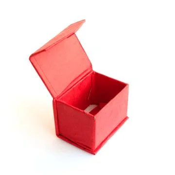 Red box  isolated on white background Stock Photos