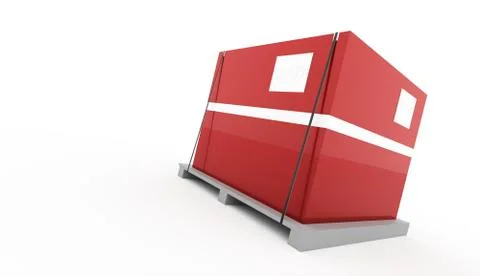 Red box on palette rendered isolated on white background Stock Illustration
