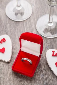 Red box with ring Stock Photos