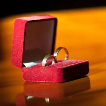 Red box with rounded rings Stock Photos