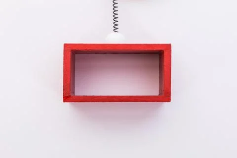 Red box in the spring on a white background Stock Photos