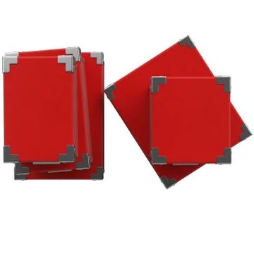 Red box top view. 3D graphic Stock-Illustration