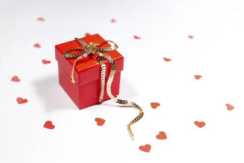 Red box on white background with hards Stock Photos