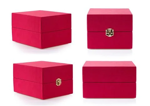 Red box on white background Stock Photos