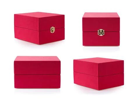 Red box on white background Stock Photos