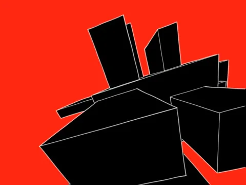 Red boxes moving 動画素材 1071984