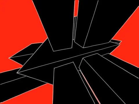 Red boxes moving 動画素材 1071985