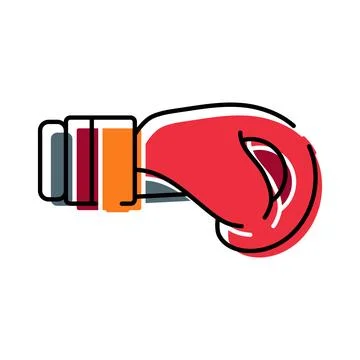 Red boxing glove representing strength and competition Stock Illustration