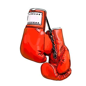 Red boxing gloves Stock Illustration