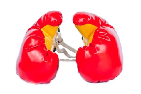 Red boxing gloves Stock Photos