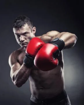 Red boxing gloves Stock Photos