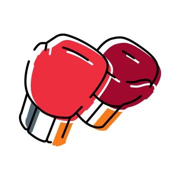 Red boxing gloves representing competition and training Stock Illustration