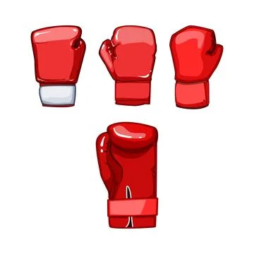 Red boxing gloves representing powerful fighting and strength Stock Illustration