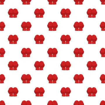 Red boxing gloves seamless pattern sport background Stock Illustration