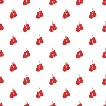 Red boxing gloves seamless pattern for combat sports Stock Illustration