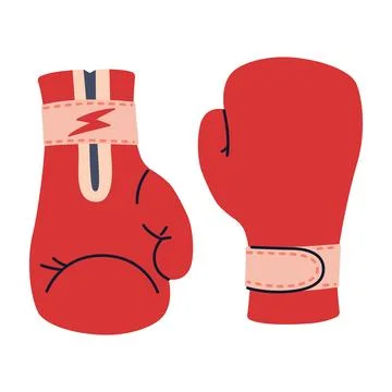 Red boxing gloves used for training, competition and martial arts practice... Stock Illustration